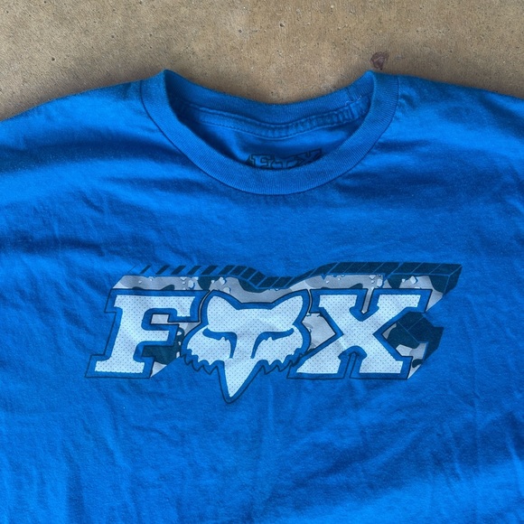 Fox Racing TShirt Mens X-Large Blue Riding Moto Short Sleeve Top Logo Graphic - Picture 2 of 4